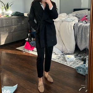 Wrap Coat With Belt W/Shawl Lapels